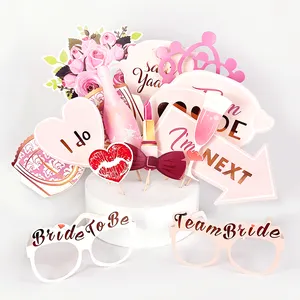 Nicro-Set de accesorios de fotografía para despedida de soltera, suministros de fiesta de despedida de soltera, tema rosa, 15 Uds., nuevo producto