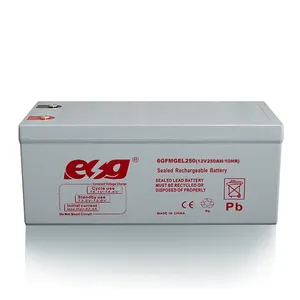 ESG 12v 250ah AGM עופרת חומצה עמוק מחזור שמש כוח מערכת אחסון סוללה