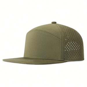 Gorra de Béisbol Deportiva de Alto Rendimiento con Diseño de Logotipo Personalizado, Visera Plana, Bordado, 6 Paneles, Orificios Cortados, Perforada con Láser, Unisex - Product Image 1