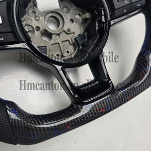 Volante Deportivo de Fibra de Carbono Forjado de Alta Calidad con Cuero Perforado para Volkswagen VW GTI7 Golf MK7 - Product Image 4