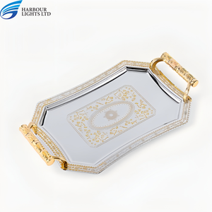 高級ゴールド長方形トレイ金属製お皿テーブル装飾トレイ - Product Image 2