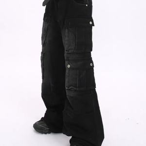 กางเกงยีนส์คาร์โก้ทรงหลวมสไตล์วินเทจ ล้างสี ขาดๆ หลายกระเป๋า ยูนิเซ็กส์ แฟชั่นสตรีทฮิปฮอป ไซส์ใหญ่  สั่งทำได้  ขั้นต่ำน้อย - Product Image 2