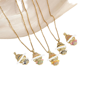 Moda creativa Labubu colgante collar moda circón personajes de dibujos animados para fiestas bodas regalos-Hecho de latón - Product Image 1