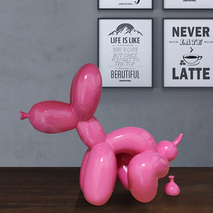 Reçine el sanatları balon köpek tepsisi yaratıcı oturma odası süsleme reçine şekil kaka balon köpek heykel ev dekor