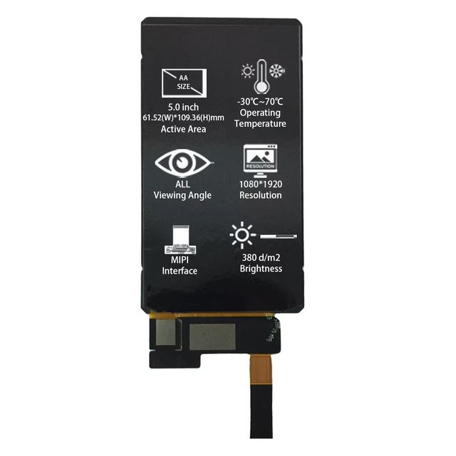 Kingtech OEM1080*1920 RGB Sunlight Readable MIPI Interface with Industrial Industrial 5 Inch AMOLED TFT Module Display