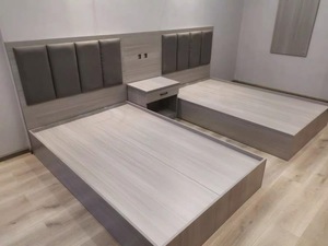 LEKEN LK-A3019 맞춤형 현대식 원목 패널 퀸 사이즈 침대 세트 수납 프레임 고품질 호텔 학교 병원 아파트용 - Product Image 5