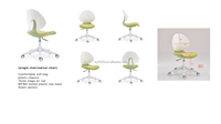 Chaise pivotante pour dortoir étudiant avec vérin à air à trois positions et roulettes silencieuses en plastique écologique testées BIFMA