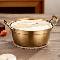 Black Donkey Korean Style 304 Stainless Steel Double Ear Instant Noodle/Soup/Hot/Ramen Pot Non-Stick Heat Resistant Universal