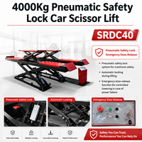 Cric hydraulique robuste à double plateforme encastré, capacité 4000 kg, avec verrou pneumatique de sécurité, pour alignement de roues et atelier de réparation automobile