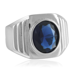 European American Style <b>Titanium</b> Steel Green Gemstone <b>Ring</b> Geometric Bezel Setting Women's Fashion Jewelry Gift 210178 - Product Image 3