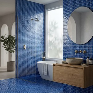 Mosaico Bruma Blu Mediterraneo 30,5x30,5 Cm 5 Mm Lucido con Bordi Irregolari - Product Image 6