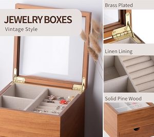 Storage Wooden <b>Box</b> Packaging Jewelry <b>Box</b> With Naturally Delicate Grain And A <b>Soft</b> - Product Image 5