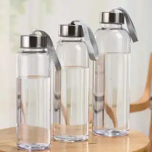 High quality transparent Glass bottle with water