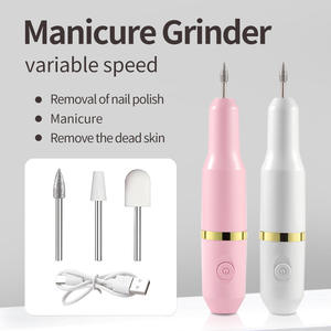 Lime à ongles et coupe-ongles électrique portable avec dissolvant de vernis, dissolvant de cuticules, <span class=keywords><strong>appareil</strong></span> de meulage à domicile et têtes de remplacement - Product Image 1