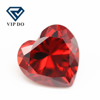 Wuzhou – pierres précieuses synthétiques en forme de cœur en zircon cubique, prix d'usine, 3x3mm-12x12mm, grenat/grenat foncé