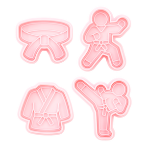 Taekwondo série 3D dessin animé imprimé Biscuit moule <span class=keywords><strong>ceinture</strong></span> noire bricolage argile <span class=keywords><strong>emporte</strong></span>-pièces matière plastique - Product Image 1