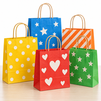 Sac en papier jaune à pois ECO avec poignée torsadée, logo personnalisé pour emballage cadeau, vente en gros