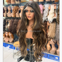 Perruque synthétique 5*5 Closure Body Wave, 32 pouces de long, en mélange de fibres Futura et de fibres haute température