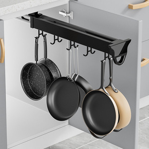 Clothing Organizer Pull Out Rack Aluminum Alloy Single Tier Hanging <b>Wardrobe</b> Bag Hook Storage Solution - Product Image 5