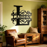 Nouvelle conception de décoration murale personnalisée avec monogramme lettre L, lettres arabes en métal LARSEN pour cadeau ou décoration de la maison