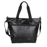 Sac à bandoulière/sacoche de bureau pour homme en tissu sergé polyester, fermeture éclair, design logo, imperméable