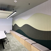 Panneaux acoustiques muraux en feutre PET 100% polyester, absorption acoustique, design moderne, rainurés, pour bureau, appartement, hôtel, NRC 0.9