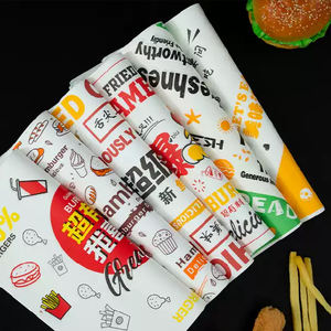 Papier d'emballage alimentaire en tissu à carreaux, imprimé avec un logo personnalisé, résistant à la graisse, pour sandwich, restaurant, restauration rapide, hamburger, 38 g/m² - Product Image 2