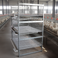 Nouvelle cage à poulets de chair LINCHUAN de type H en acier galvanisé à chaud, 128 poulets, 4 niveaux, 4 portes, haute résistance à la corrosion, longue durée de vie