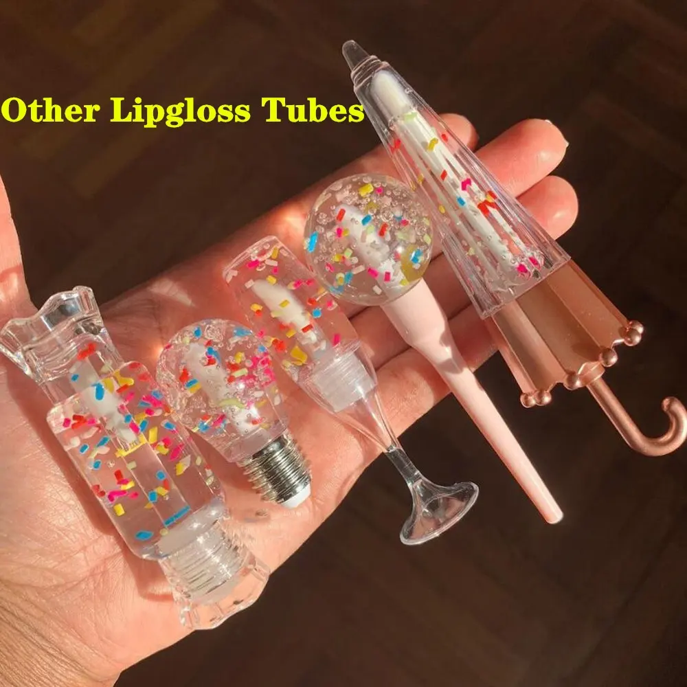 Beautiful Shape Transparent Lip Gloss Container Custom Logo Empety Lipgloss Tubes