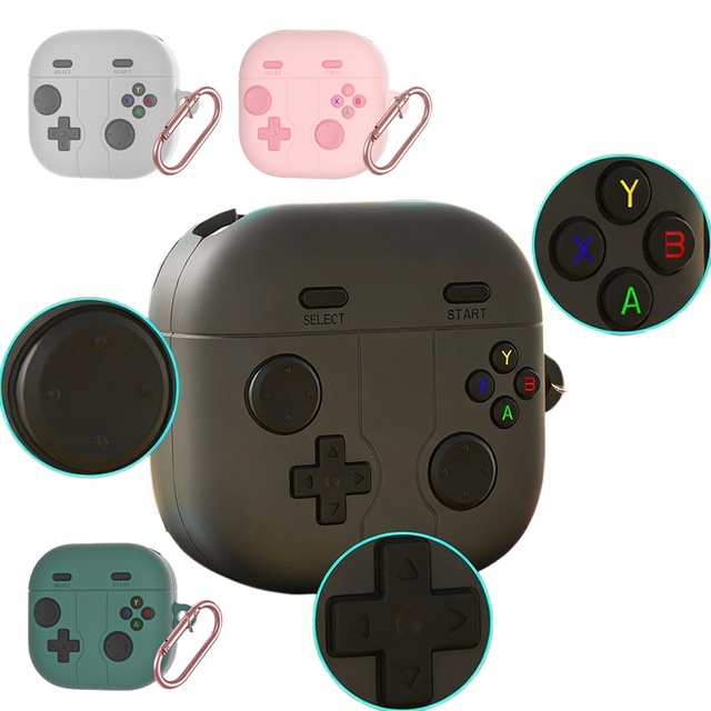 Creative Game Console Pattern 3D Cartoon Earphone Case for Samsung Galaxy Buds4 Pro / Buds4 Soft Silicone Case With Hook