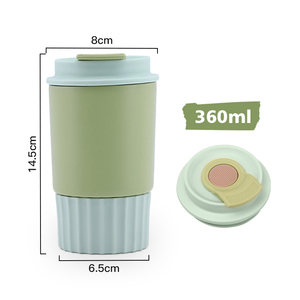 Tasse à café 12oz personnalisée avec logo Tasse à café réutilisable de 350ml en acier inoxydable à double paroi isolée thermiquement avec couvercle - Product Image 2