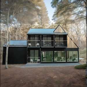 Cabañas Rústicas y Modernas Prefabricadas Estilo Tropical Europeo Espacios Residenciales de Varios Niveles Casas de Madera de Acero para Villas Vida Escénica - Product Image 1