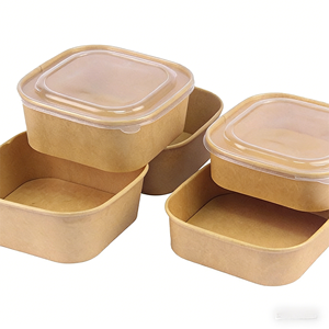 وعاء طعام ورقي مخصص للطباعة، صالح للطعام، يستخدم لمرة واحدة، مستطيل/دائري، لتعبئة السلطة والنودلز، مناسب للمطاعم - Product Image 2