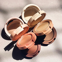 Vente flash - Ensemble de maquillage rond à 3 couches avec miroir - Fard à joues mat et pailleté - Kit de fards à paupières pigmentés
