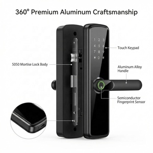 Serrure de porte intelligente cloud nouvelle génération avec entrée à distance Tuya Wifi TTlock et capteur d'empreintes digitales biométrique 3.0 pour <span class=keywords><strong>la</strong></span> <span class=keywords><strong>location</strong></span> Airbnb moderne - Product Image 3