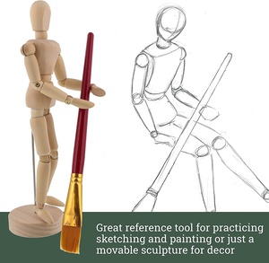 <span class=keywords><strong>Mannequin</strong></span> articulé de <span class=keywords><strong>mannequin</strong></span> de dessin d'artiste féminine en <span class=keywords><strong>bois</strong></span> de 8 "avec base et corps flexible - Product Image 5