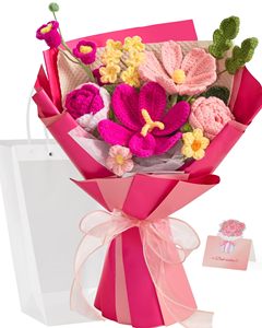 Cadeau d'anniversaire créatif, bouquet en fil crocheté à la main, produit fini, saison de la remise des diplômes, pour les filles, les amies, les professeurs - Product Image 1