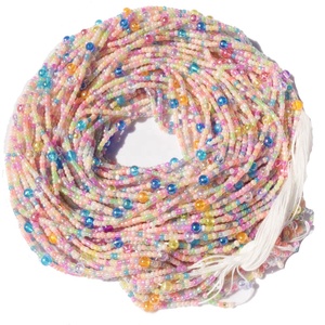 Colori del gelato estivo bella colorata regolabile cravatta sfusa su perline in vita cordoncino di cotone catena del ventre gioielli per il corpo per le donne - Product Image 2