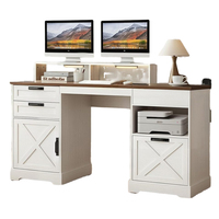 Bureau de direction moderne de luxe pour la maison avec imprimante Tiroirs d'espace Table d'ordinateur en bois de haute qualité avec support pour moniteur