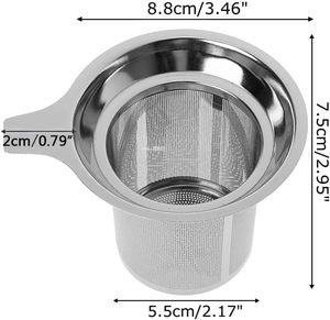 Infusor de té de malla de acero inoxidable con asa, reutilizable para el hogar, colador de café, filtro metálico para té a granel, infusor de té - Product Image 3