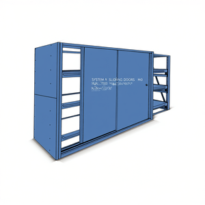 Fami System Ar Sliding Doors 1900X2010 Mm Dark Grey Ral7000 Shelving Units - Product Image 3