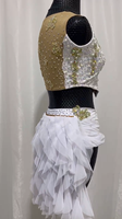 Robe de danse lyrique pour filles, robe de danse de compétition de luxe avec strass, robe de danse blanche personnalisable