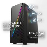 Boîtier PC ATX professionnel de taille moyenne avec panneau latéral en verre trempé pour bureau professionnel et jeux sur ordinateur de bureau, prend en charge le radiateur de 360 mm