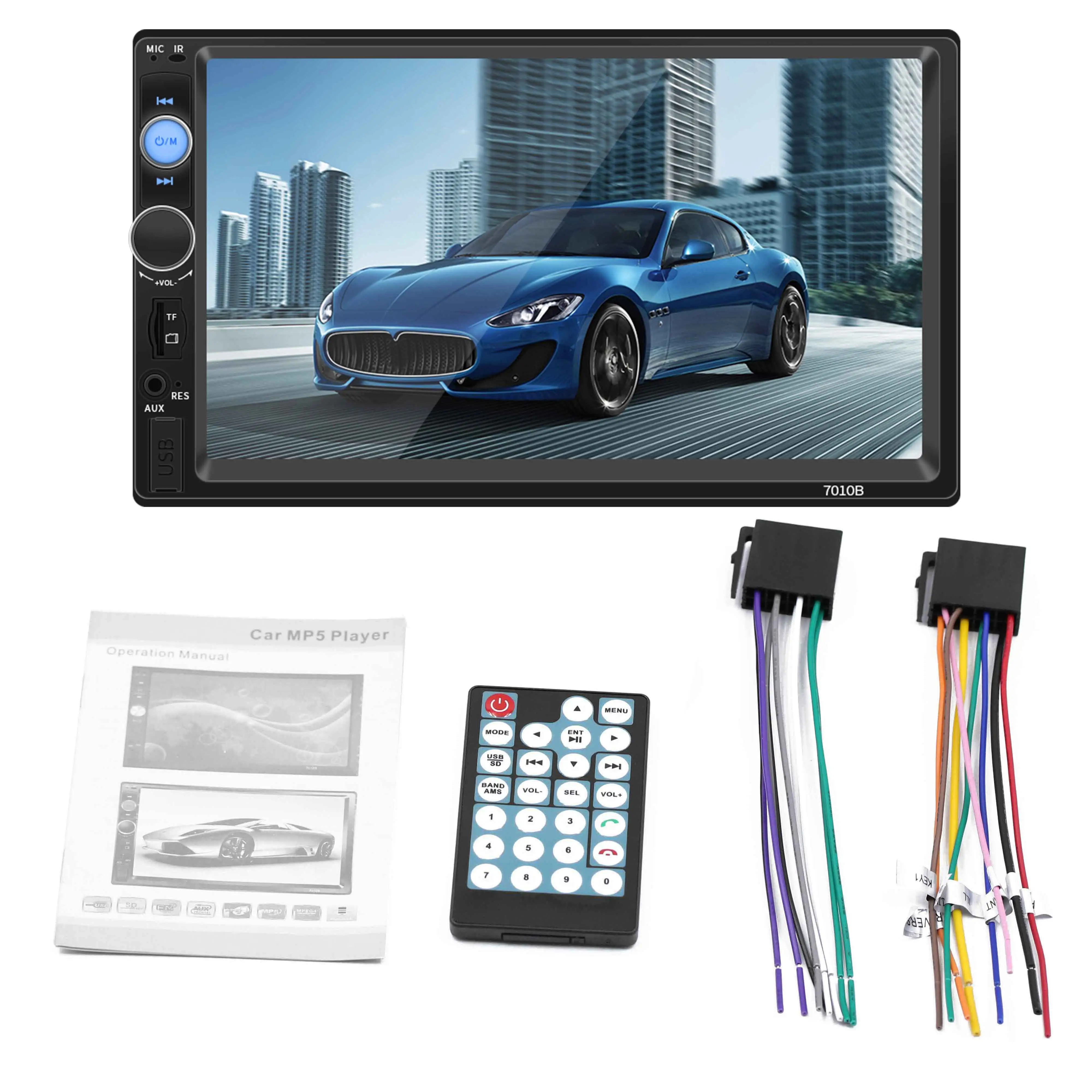 Électronique auto 2 DIN 7 pouces écran tactile autoradio lecteur mp5 écran vidéo de voiture BT mains libres lecteur dvd voiture
