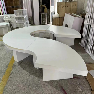 Design personalizzato moderno bianco PP plastica rotonda serpentina tavolo <span class=keywords><strong>e</strong></span> <span class=keywords><strong>sedie</strong></span> Set di mobili per feste - Product Image 3