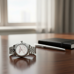 Montre de luxe pour homme avec miroir en cristal saphir, boîtier en acier inoxydable de 41 mm, bracelet en acrylique, montre mécanique automatique - Product Image 5