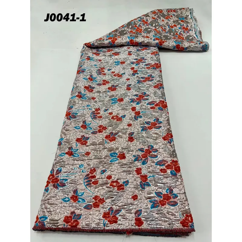 Vestido bordado con brocado para mujer, tela de encaje africano, jacquard, nigeriano, último diseño, 2022