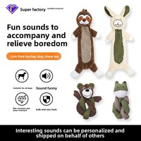 Jouet sonore pour chien en peluche de lapin, durable et indestructible, pour le divertissement et le soulagement de l'ennui des chiens de taille moyenne à grande