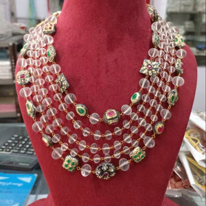 ชุดสร้อยคอหมั้นอินเดียสวยงามสร้อยคอพร้อมจี้สร้อยคอเพื่อนเจ้าสาวของขวัญแบบอาร์ตเดคโค - Product Image 1