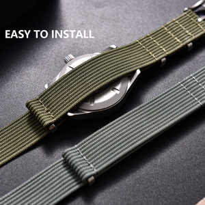 JUELONG Hochwertiges Ridge Woven Nylon-Uhrenarmband 18mm 20mm 22mm gerippte Uhrenarmbänder - Product Image 5